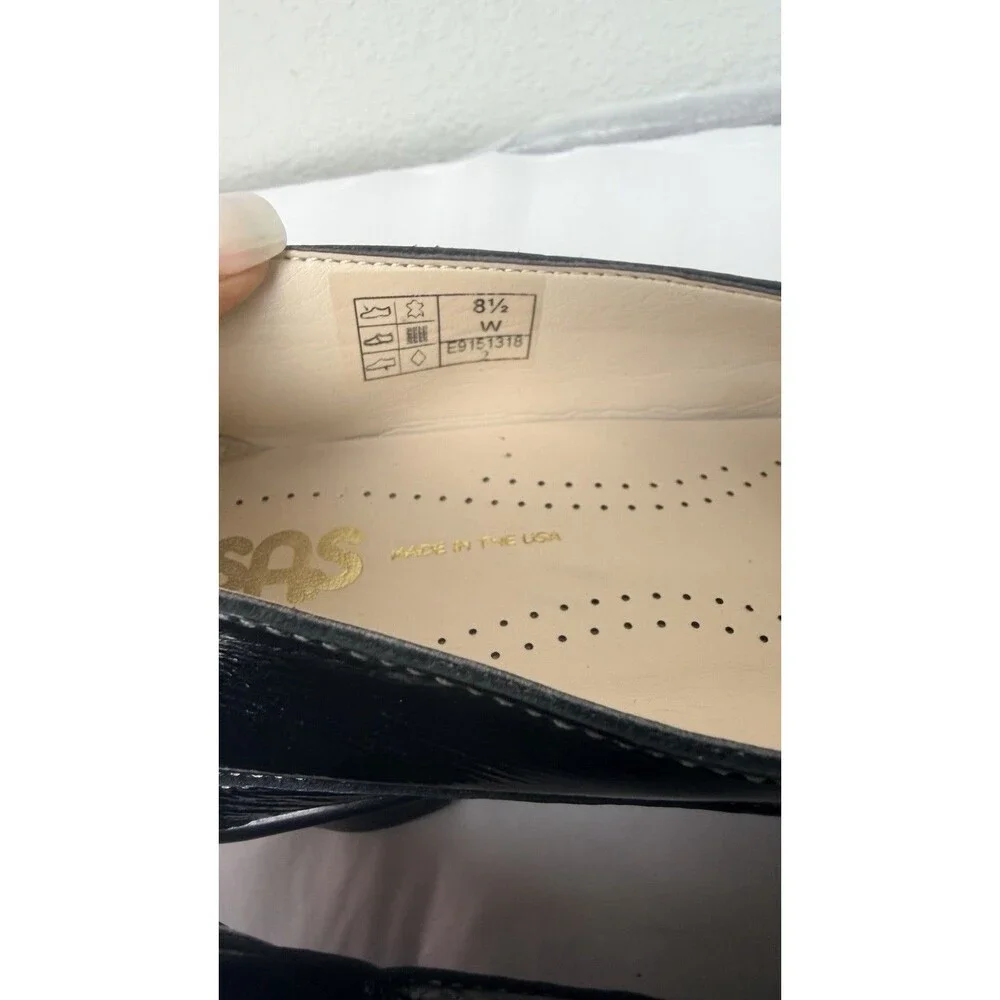 SAS Women’s 8.5 W Black Leather Comfort Pumps Shoes Made in USA